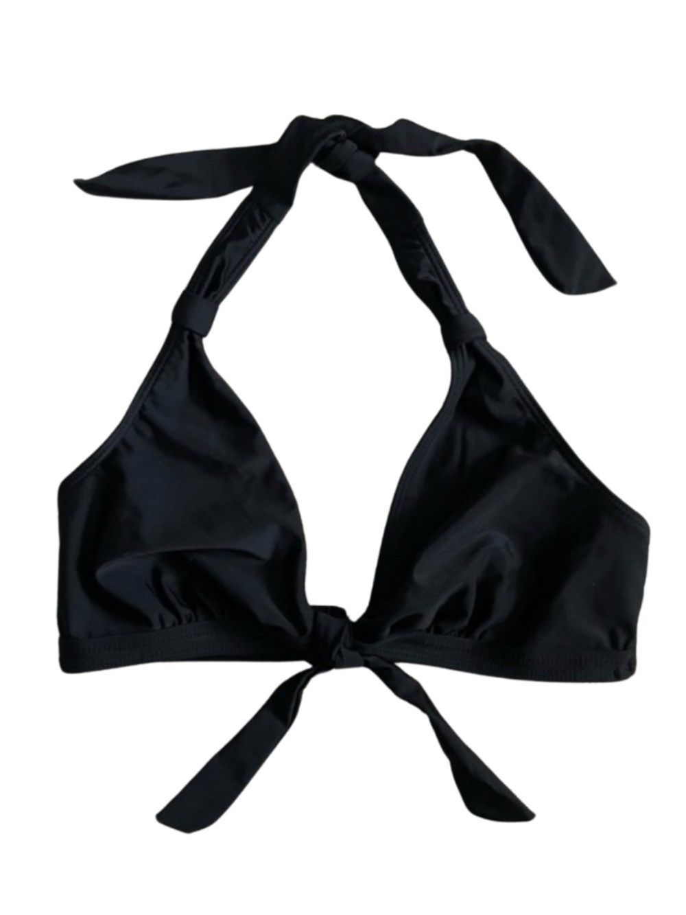 4/$20➡️  Black Halter Tie Neck Bikini Top Silver Back Clasp – Size Small EUC